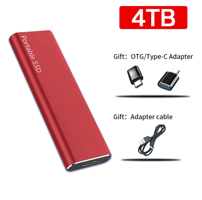 PC ve Mac için 4TB USB-C Harici Taşınabilir Depolama Ünitesi