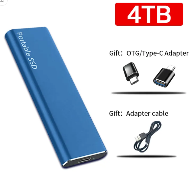 PC ve Mac için 4TB USB-C Harici Taşınabilir Depolama Ünitesi