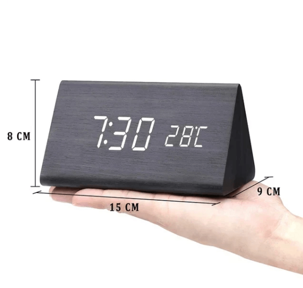 LumaWood LED Clock With Voice Activation For Any Space