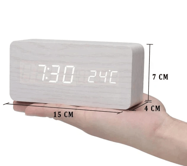 LumaWood LED Clock With Voice Activation For Any Space