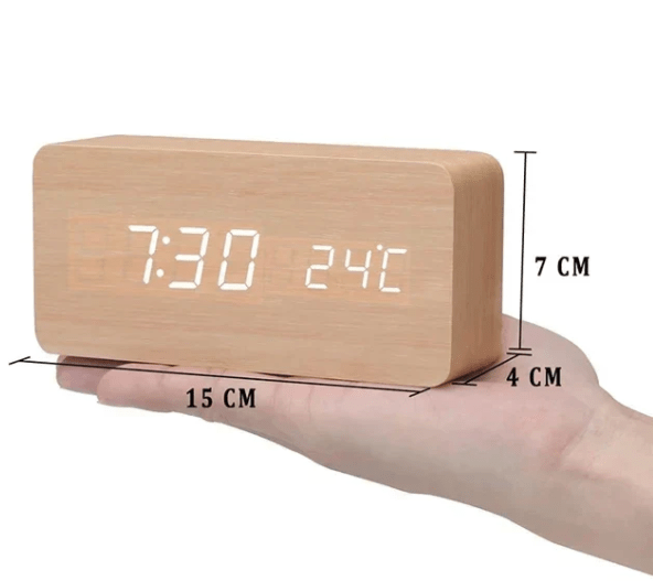 LumaWood LED Clock With Voice Activation For Any Space
