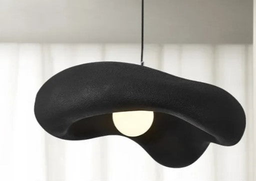 Kovara Nordic Wabi-Sabi Handcrafted Pendant Light With Polystyrene Lampshade