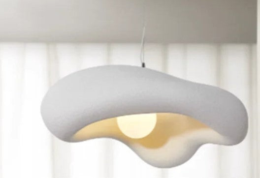 Kovara Nordic Wabi-Sabi Handcrafted Pendant Light With Polystyrene Lampshade
