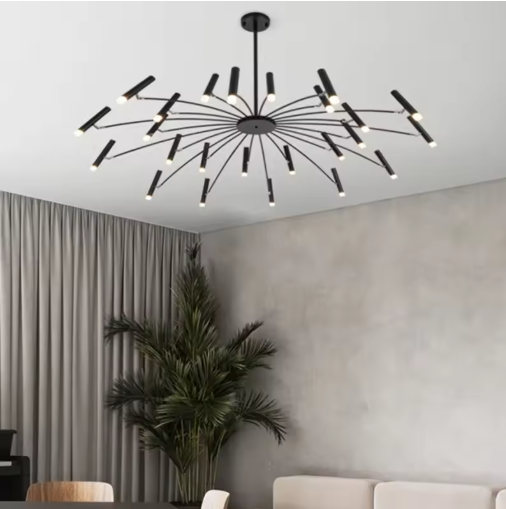 Astra Mid-Century Modern LED-krona med justerbara lampor för matsal