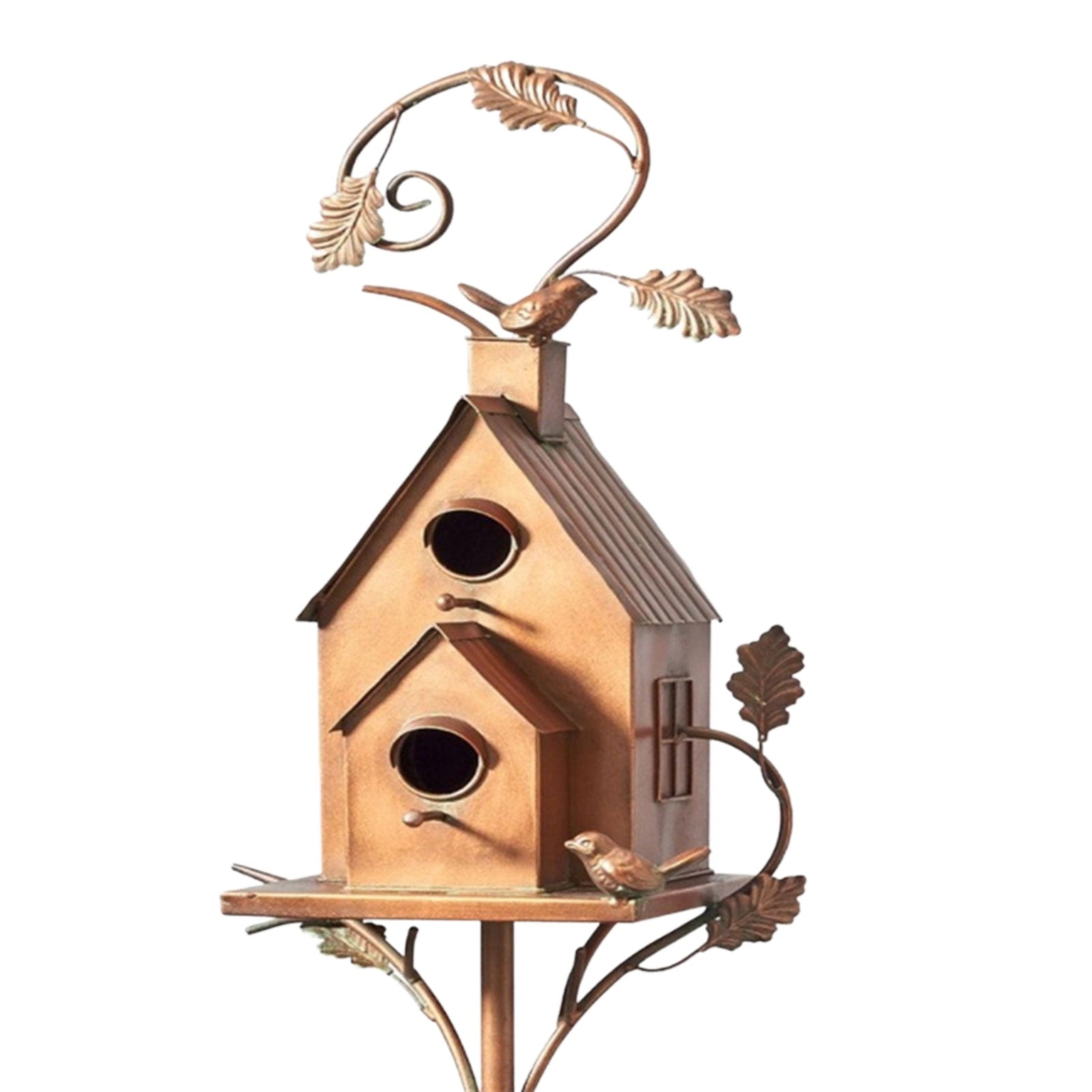 FeatherNest tuinsteker vogelhuisje met metalen kunstaccent voor buitengebruik