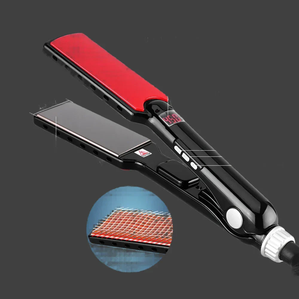 Wide-Plate Digital Titanium Hair Straightening System For Professionals