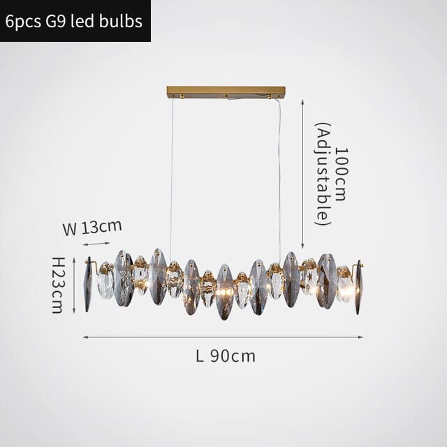 Lampadario a Foglia di Cristallo Nordico Aurelia dalla Collezione Lumen