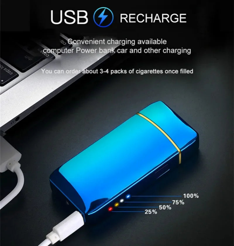 NovaArc Blue Plasma Lighter With Double Arch Flame For Daily Use