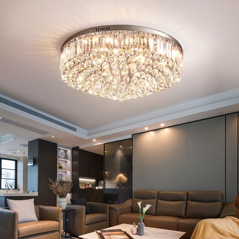 Luma Crystal LED Plafondlamp in Chroom met Regendruppelmotief