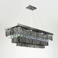 Lampadario AstraGlow in Cristallo Fumo con Montaggio a Soffitto a Incasso in Acciaio