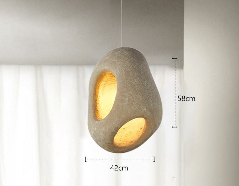 Lampada a Sospensione da Soffitto LED Artigianale Nova Wabi Sabi per Sala da Pranzo
