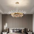 Elara Crystal Ring Chandelier With Champagne Gold Glow Crystals
