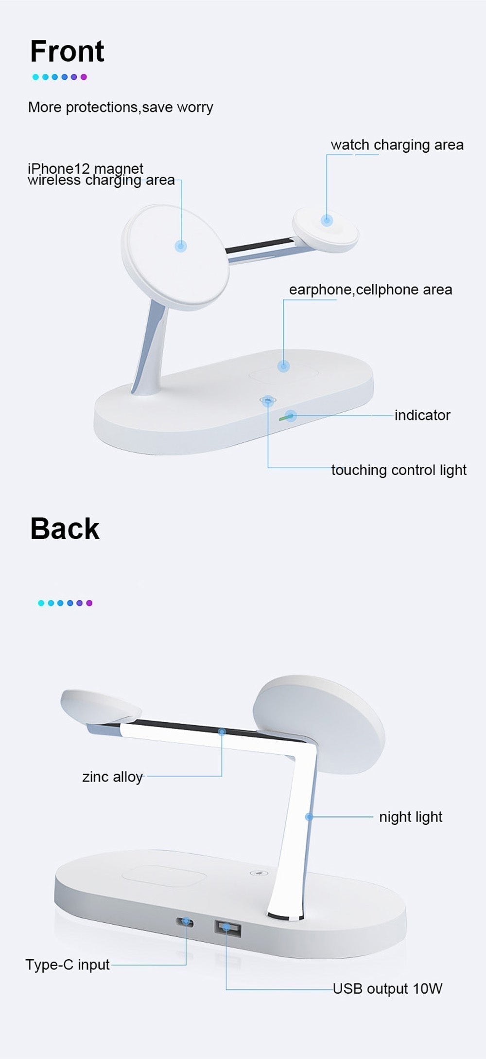 NovaHalo MagSafe 5-In-1 Night Light Charging Dock Hub