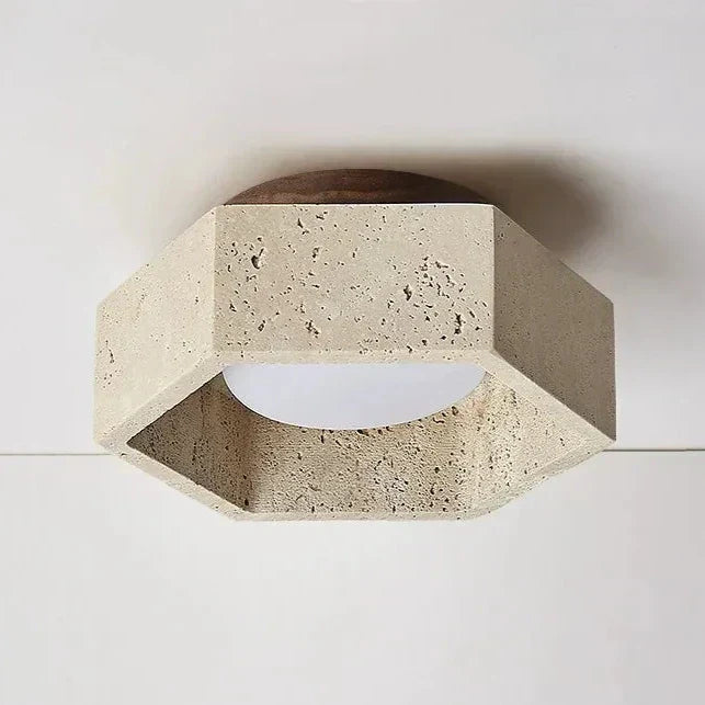Lumină de tavan LED Aurora Wabi-Sabi din travertin