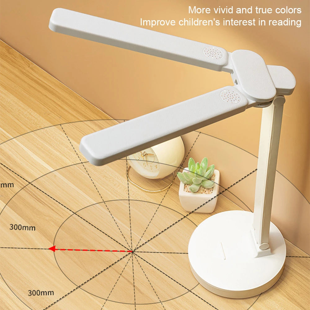 Nabíjecí stolní lampa na čtení s nastavitelným stmíváním, kompaktní a všestranná