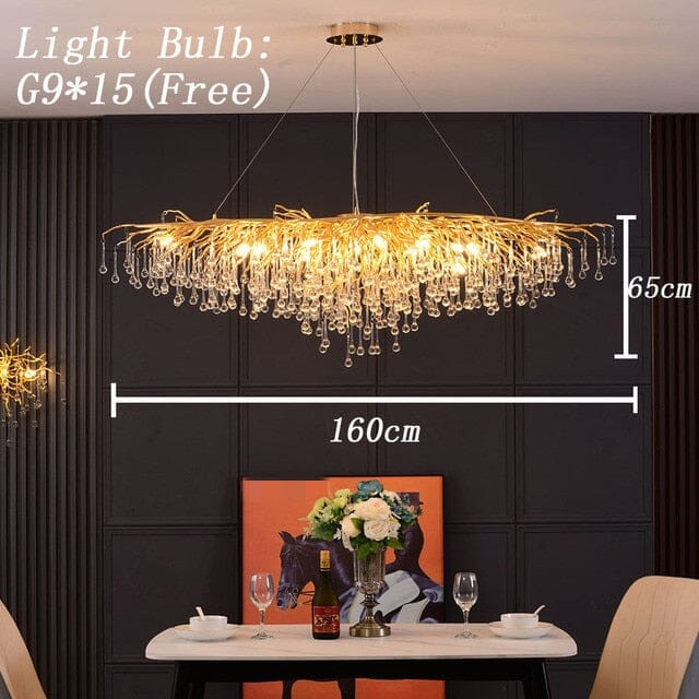Aurora Crystal Chandelier With Customizable Lighting Elegance