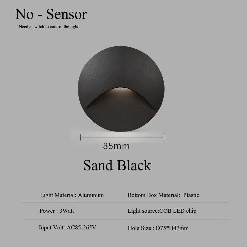 IP65 LED Recessed Outdoor Wall Light 3W Stair and Balcony Step Lamp