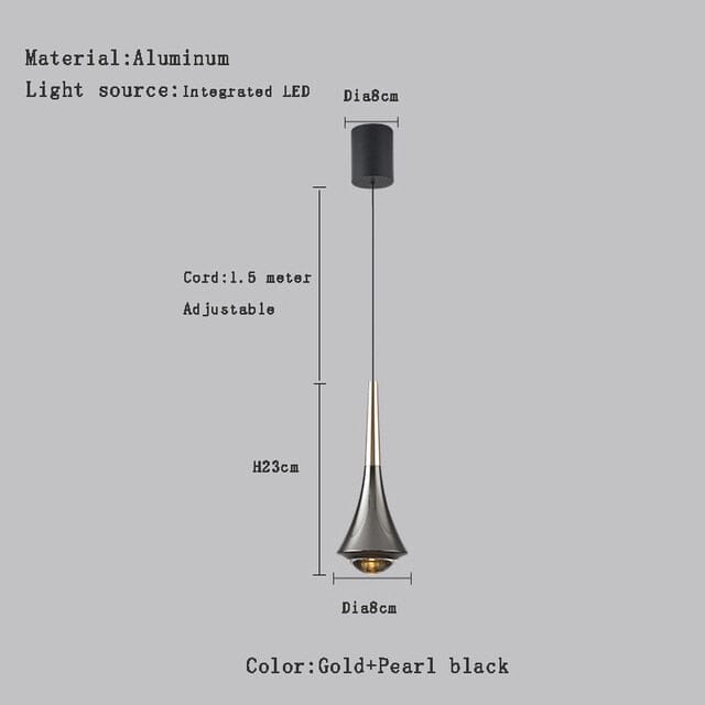 Elara glazen druppel LED hanglamp met heldere kap