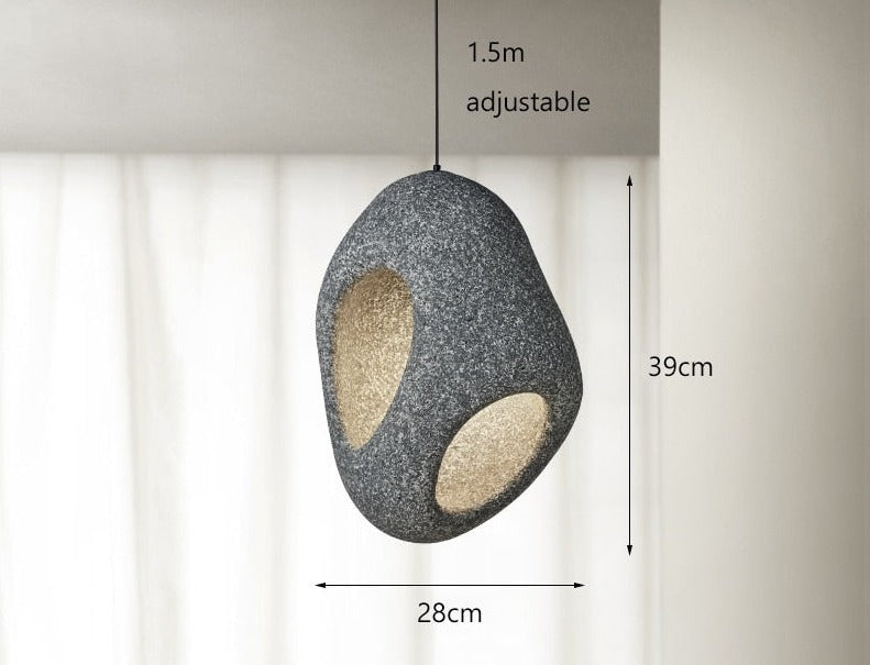 Lampada a Sospensione da Soffitto LED Artigianale Nova Wabi Sabi per Sala da Pranzo
