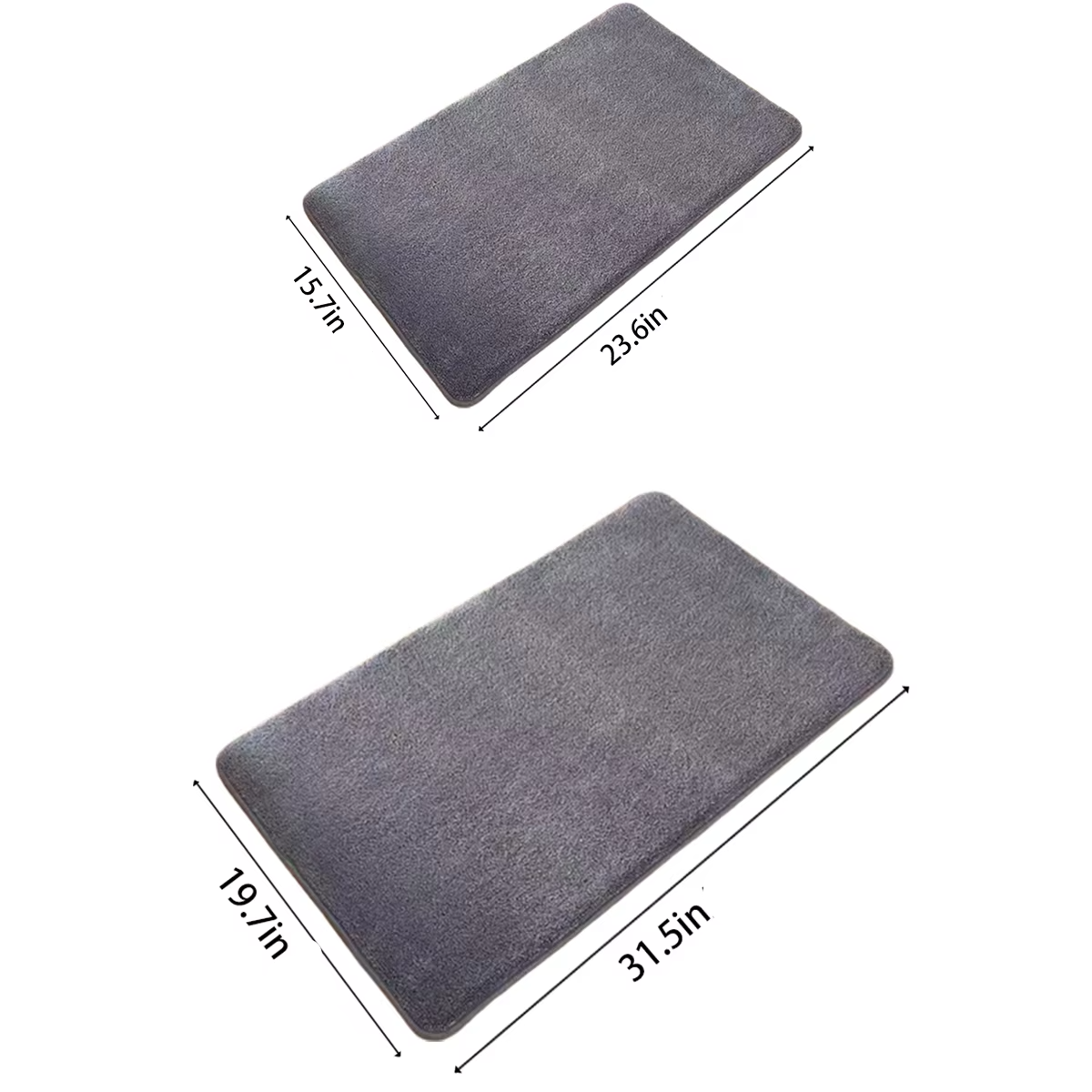 Tapis de bain ultra-absorbant en velours corail avec dos antidérapant pour un confort douillet
