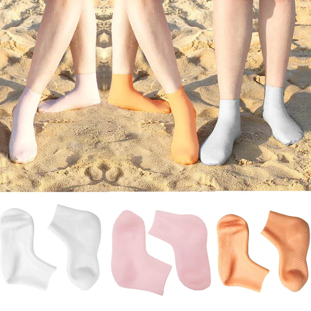 Calcetines de silicona para tracción en la playa y deportes acuáticos en terrenos rocosos