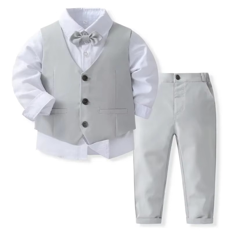 Klasický bavlněný formální outfit pro chlapce, oblečení na slavnostní příležitosti pro batolata a děti