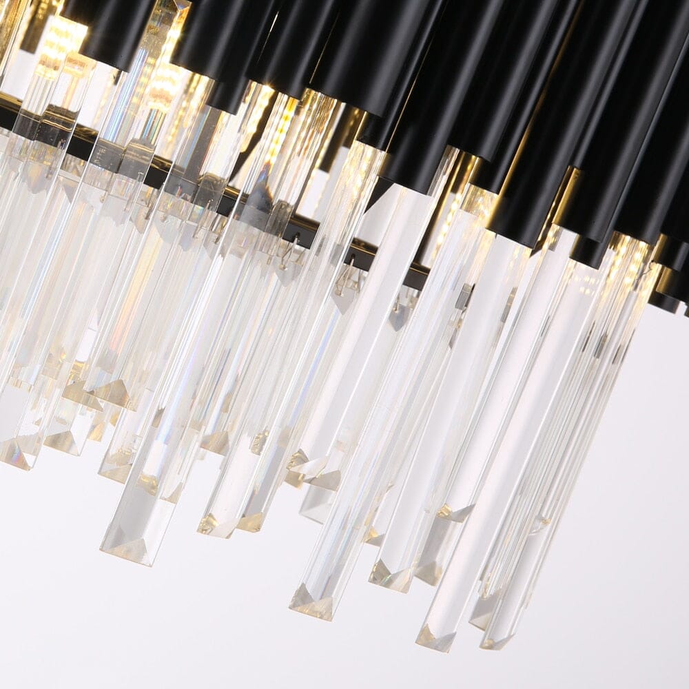 Collection de lustres en cristal Nova en finition noir mat