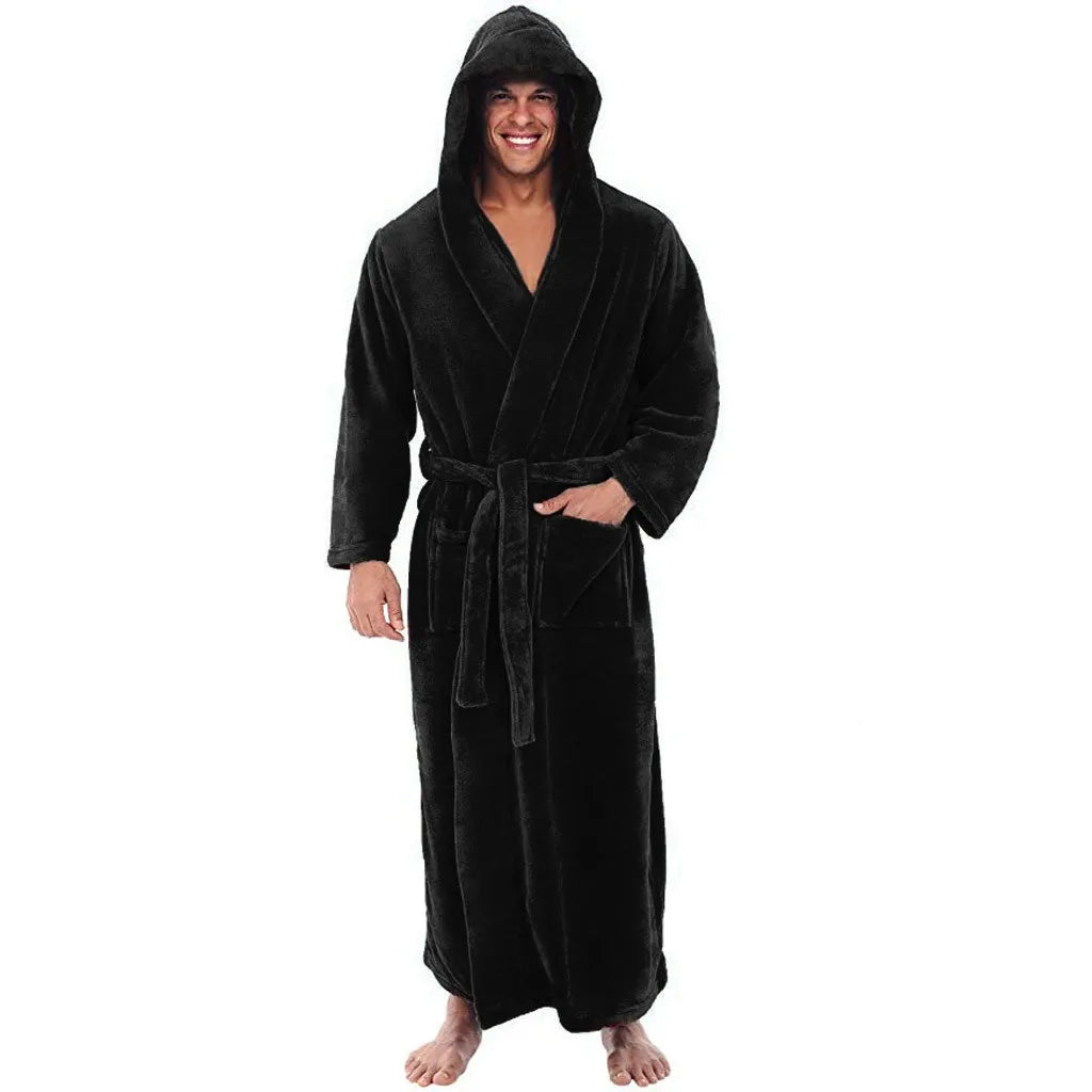 NestEase Hooded Bathrobe For Plush Home Comfort And Relaxation