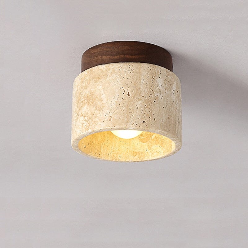 Aurelia Marmurowa Lampa Sufitowa w Żółtym Kolorze w Stylu Wabi Sabi