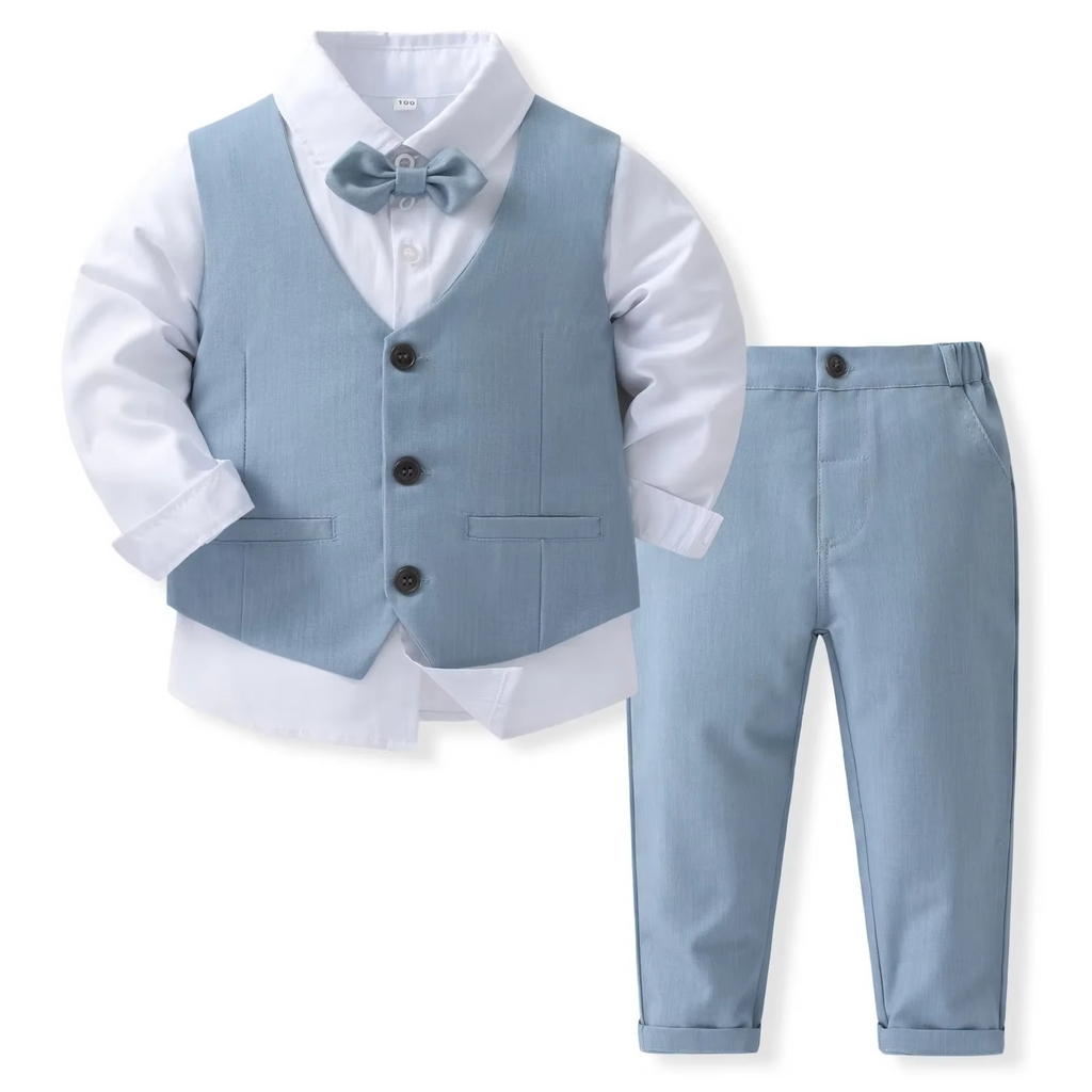 Klasický bavlněný formální outfit pro chlapce, oblečení na slavnostní příležitosti pro batolata a děti