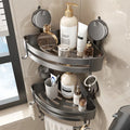 No-Drill Suction Powered Corner Bathroom Organizer