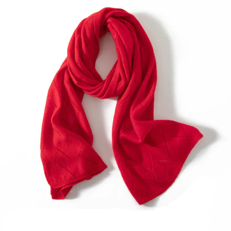 Patricia Cashmere Scarf for Women Soft and Warm Monochrome Knit Jacquard