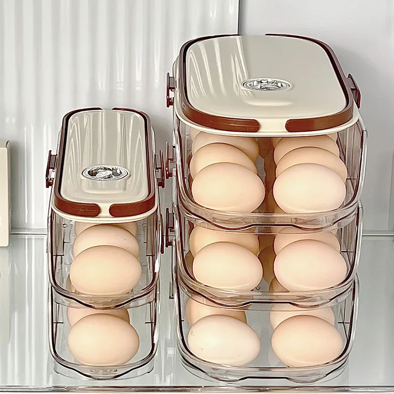 حامل بيض أوتوماتيكي دوار EggFlow للثلاجة مع باب جانبي نحيف