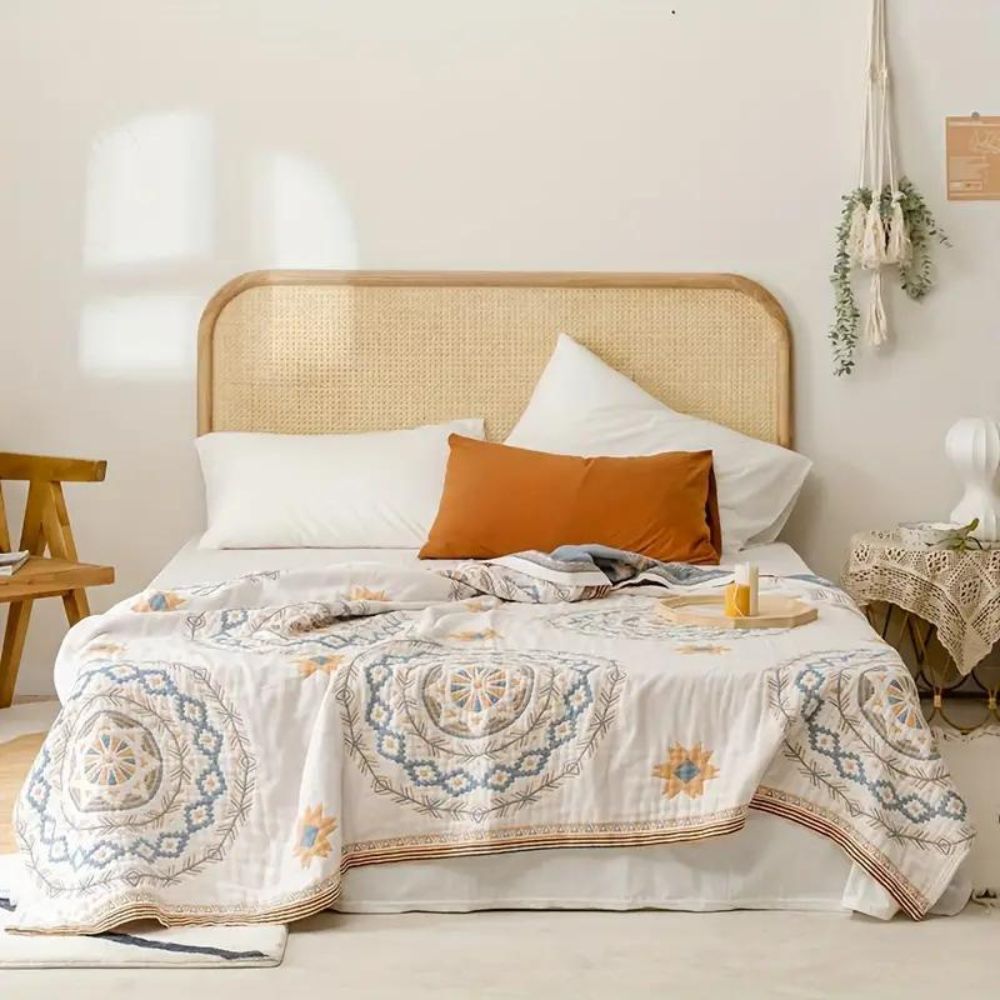 Serene Mandala Bohem Pamuklu %100 Battaniye Şık Konfor İçin