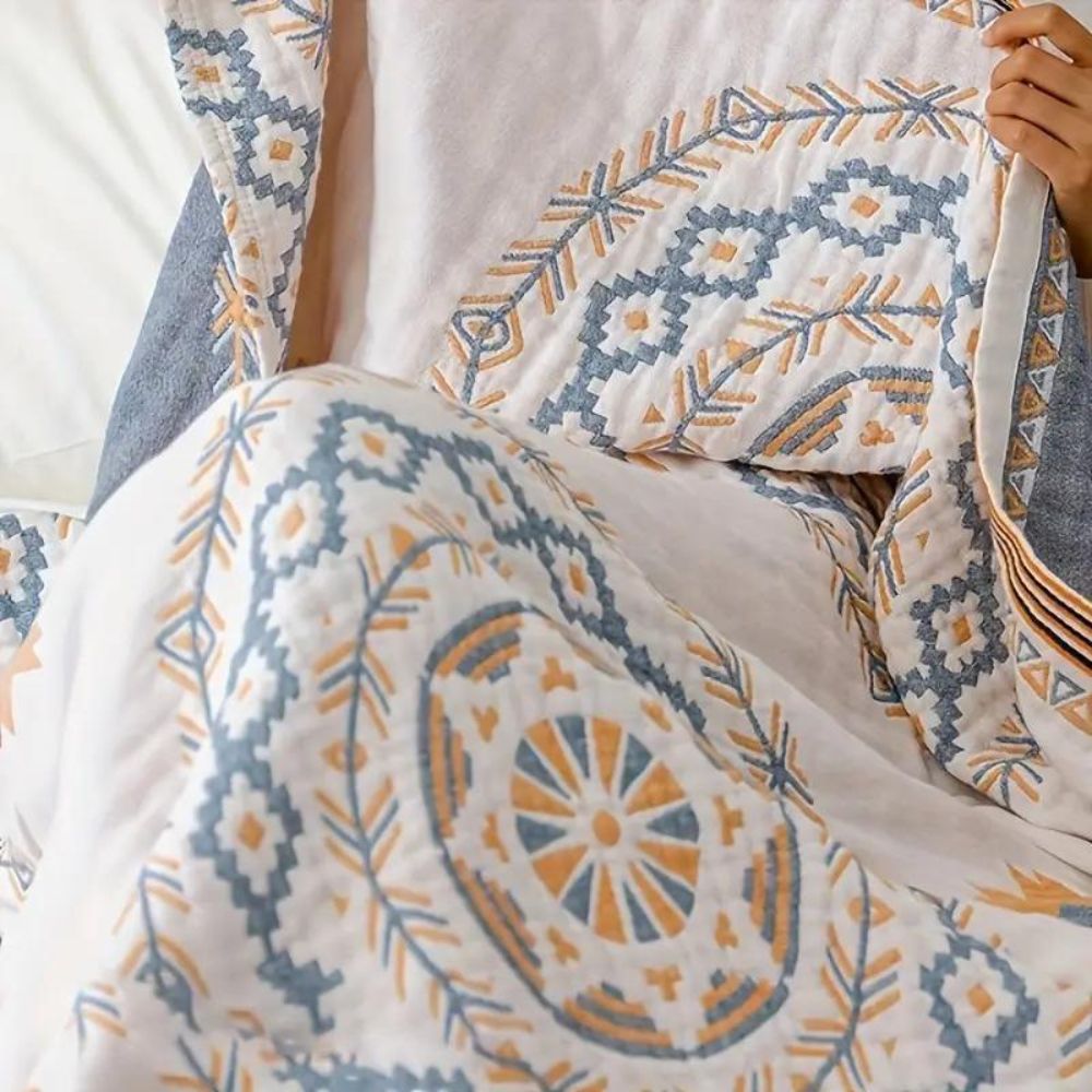 Serene Mandala Bohem Pamuklu %100 Battaniye Şık Konfor İçin