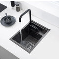 Fregadero de un solo seno de acero inoxidable oculto NookLine para cocinas y bares compactos