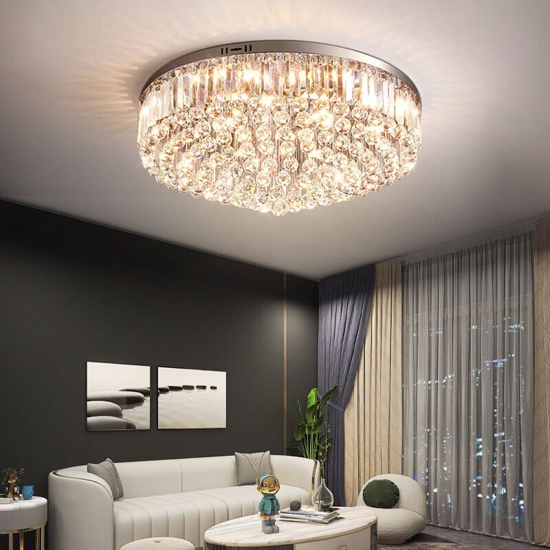 Luma Crystal LED Plafondlamp in Chroom met Regendruppelmotief