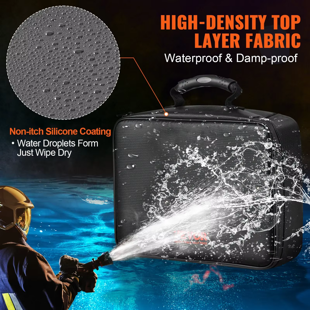 Compact Travel Document Case With Fireproof Protection And Waterproof Exterior