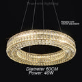Candeeiro de Cristal LumaRing com Anel Dourado e Mudança de Cor