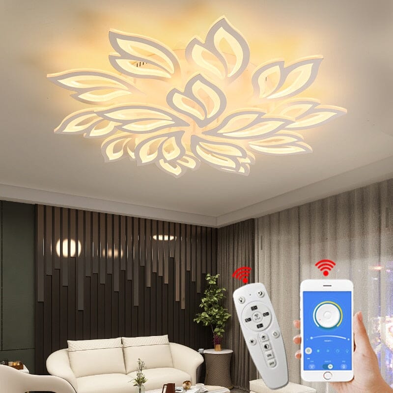 Lampada a Sospensione da Soffitto con Motivo Floreale in Acrilico LED