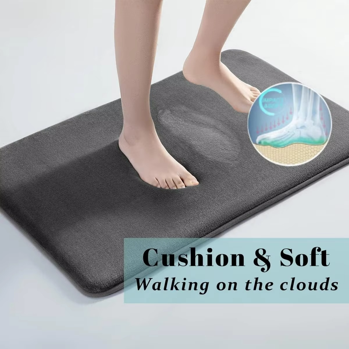 Tapis de bain ultra-absorbant en velours corail avec dos antidérapant pour un confort douillet