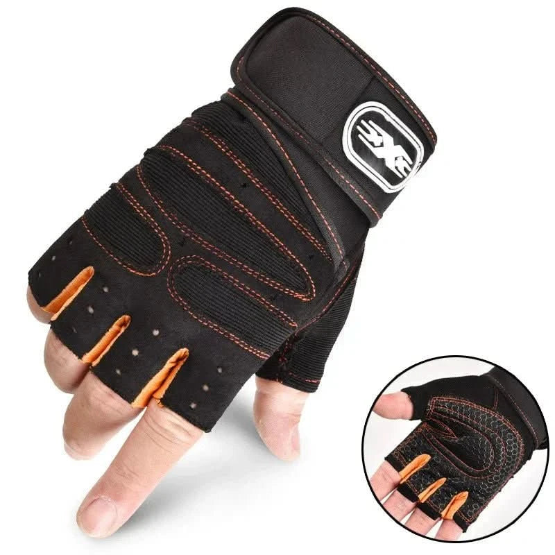 Shock-resistant training gloves with wrist support | For weight training, fitness & cycling