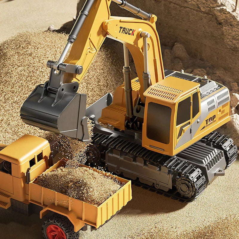RoboExcavator Alloy RC Excavator With Lights And Sound Effects