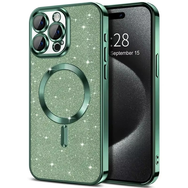 Glittery Electroplate MagSafe Case For iPhone, Protective Accessory