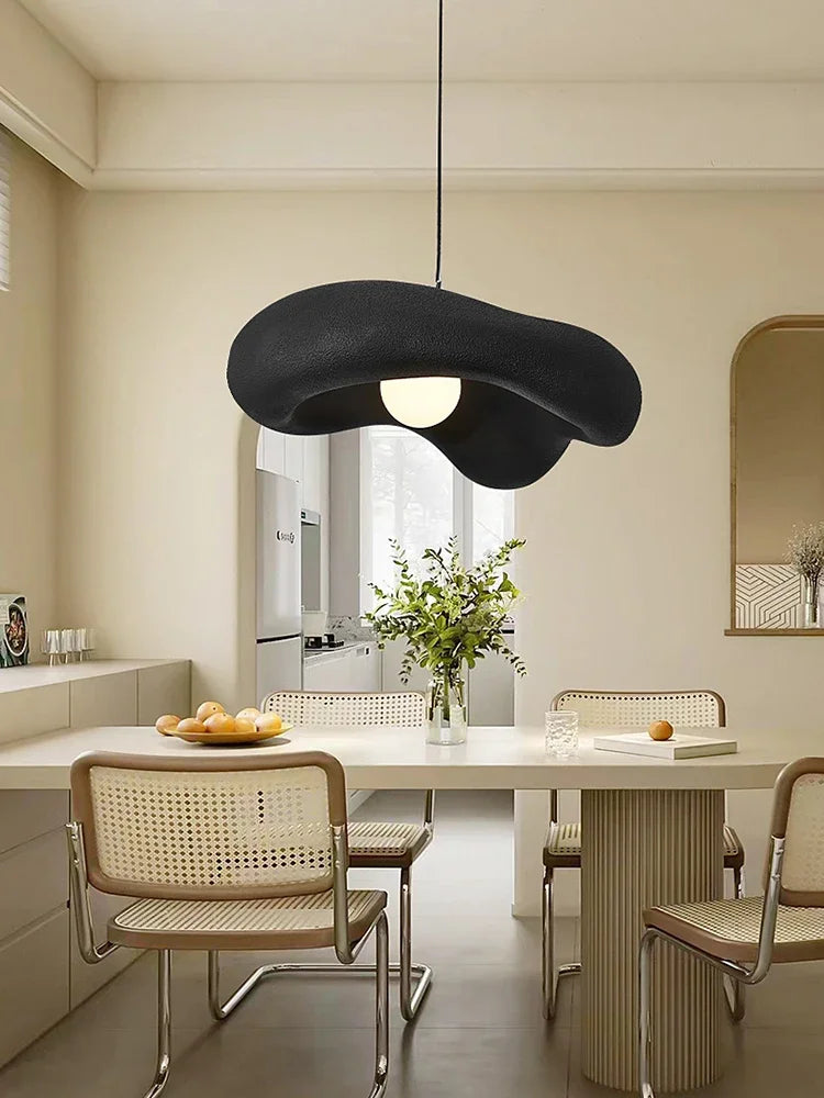Kovara Nordic Wabi-Sabi Handcrafted Pendant Light With Polystyrene Lampshade