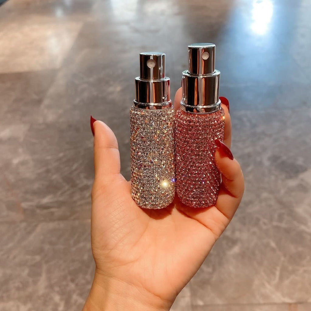 CrystalGlow Påfyllbar Parfymflaska Diamantdesign 10 ml Resestorlek För Resan