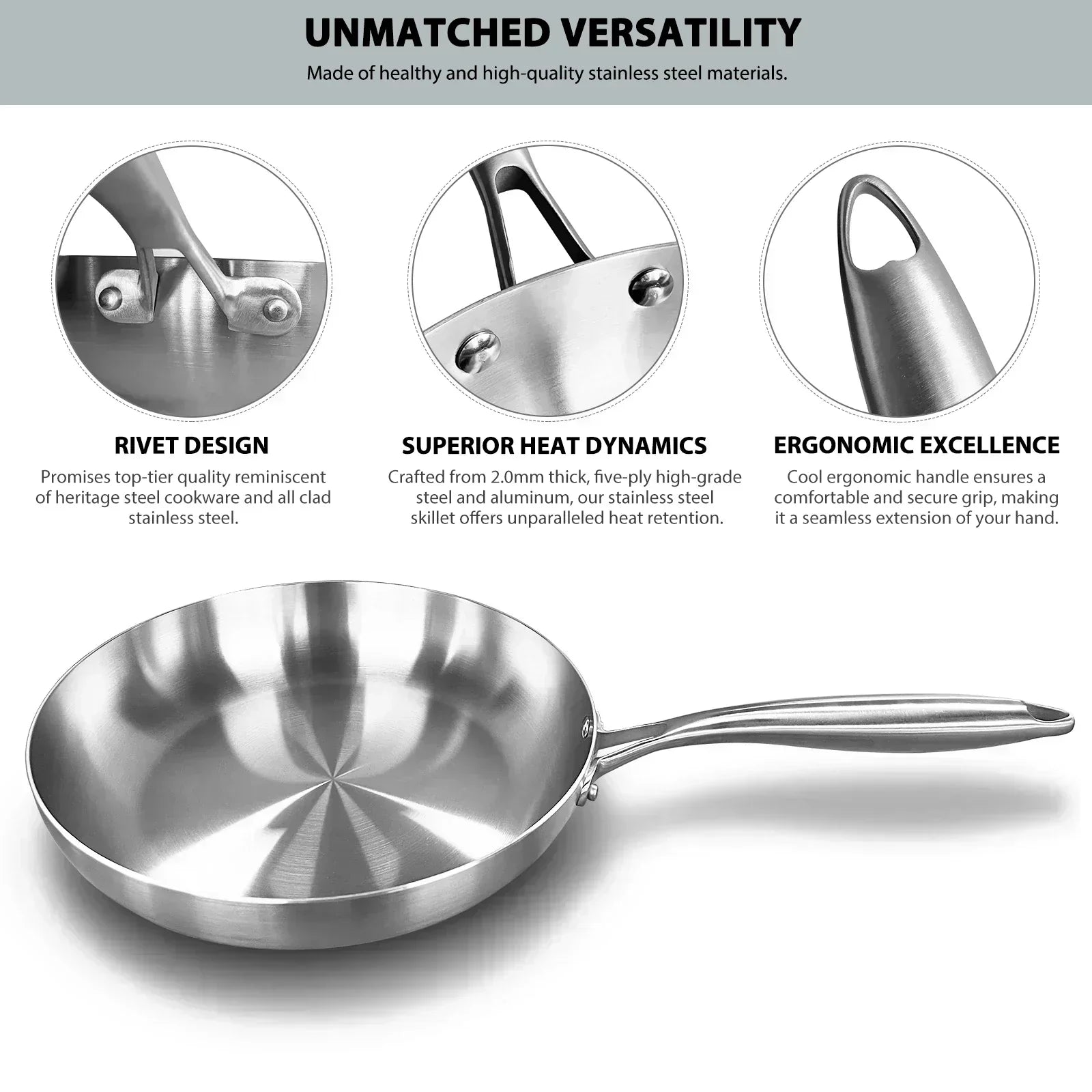 Astraea Stir-Fry Pan With Nonstick Surface Induction-Ready 304 Stainless Steel