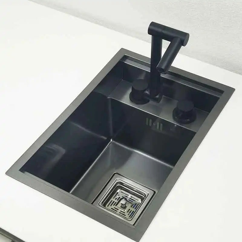 Fregadero de un solo seno de acero inoxidable oculto NookLine para cocinas y bares compactos