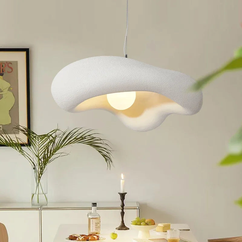 Kovara Nordic Wabi-Sabi Handcrafted Pendant Light With Polystyrene Lampshade