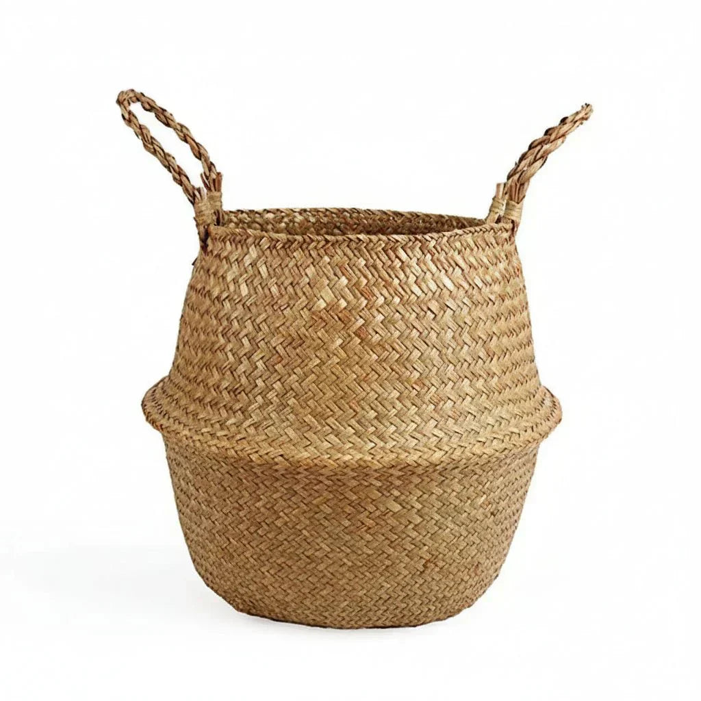 Evergreen Bamboo Basket Handmade Foldable Storage for Home Plant Lovers
